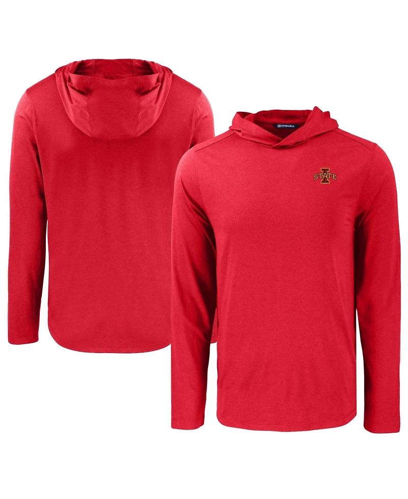 Cutter & Buck Men's Cardinal Iowa State Cyclones Coastline Epic Comfort Eco Long Sleeve Hoodie T-Shirt
