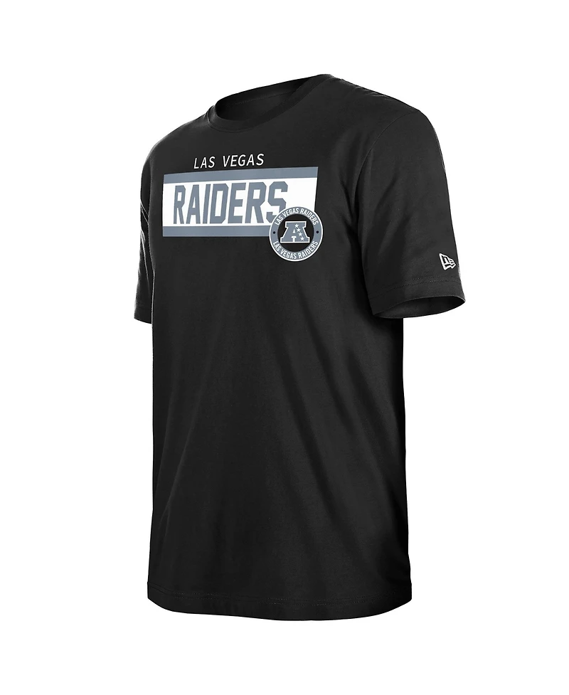 New Era Men's Black Las Vegas Raiders 3rd Down High Density Print T-Shirt