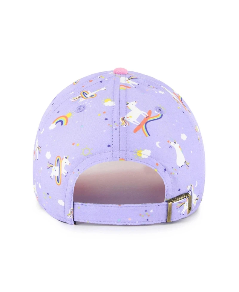 '47 Brand Big Girls Lavender Miami Marlins Unicorn Clean Up Adjustable Hat