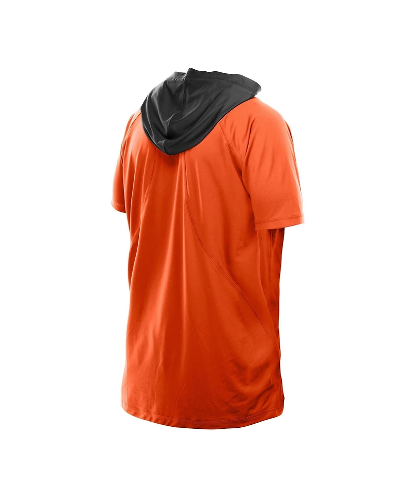 New Era Men's Orange Cincinnati Bengals Combine Authentic Hooded Raglan Short-Sleeve T-Shirt
