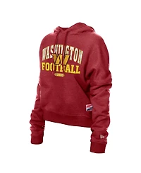New Era Women's Washington Commanders Throwback Boxy Long-Sleeve Hoodie Sweatshirt