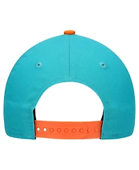 New Era Big Boys and Girls Aqua/Orange Miami Dolphins Arch Coolera 9FORTY A-Frame Adjustable Hat