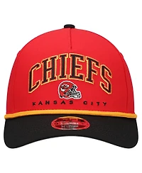 New Era Big Boys and Girls Red/Black Kansas City Chiefs Arch Coolera 9FORTY A-Frame Adjustable Hat