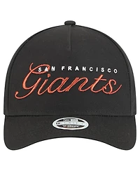 New Era Women's Black San Francisco Giants Metallic A-Frame 9FORTY Adjustable Hat