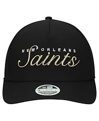 New Era Women's Black New Orleans Saints Metallic 9FORTY M-Crown A-Frame Adjustable Hat