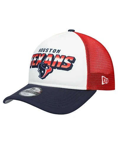 New Era Big Boys and Girls White/Navy Houston Texans Streak 9FORTY A-Frame Adjustable Hat