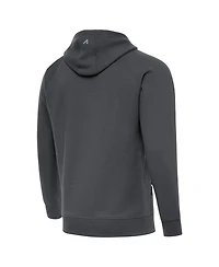 Antigua Men's Charcoal New England Patriots Brushed Carbon Victory Pullover Hoodie
