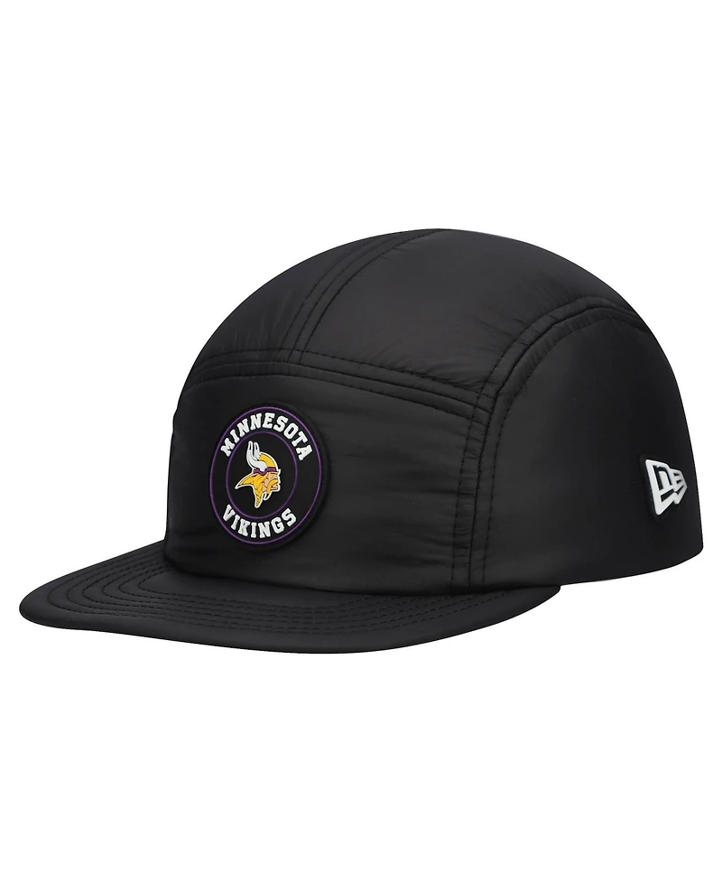 New Era Men's Black Minnesota Vikings Quilted Camper Adjustable Hat