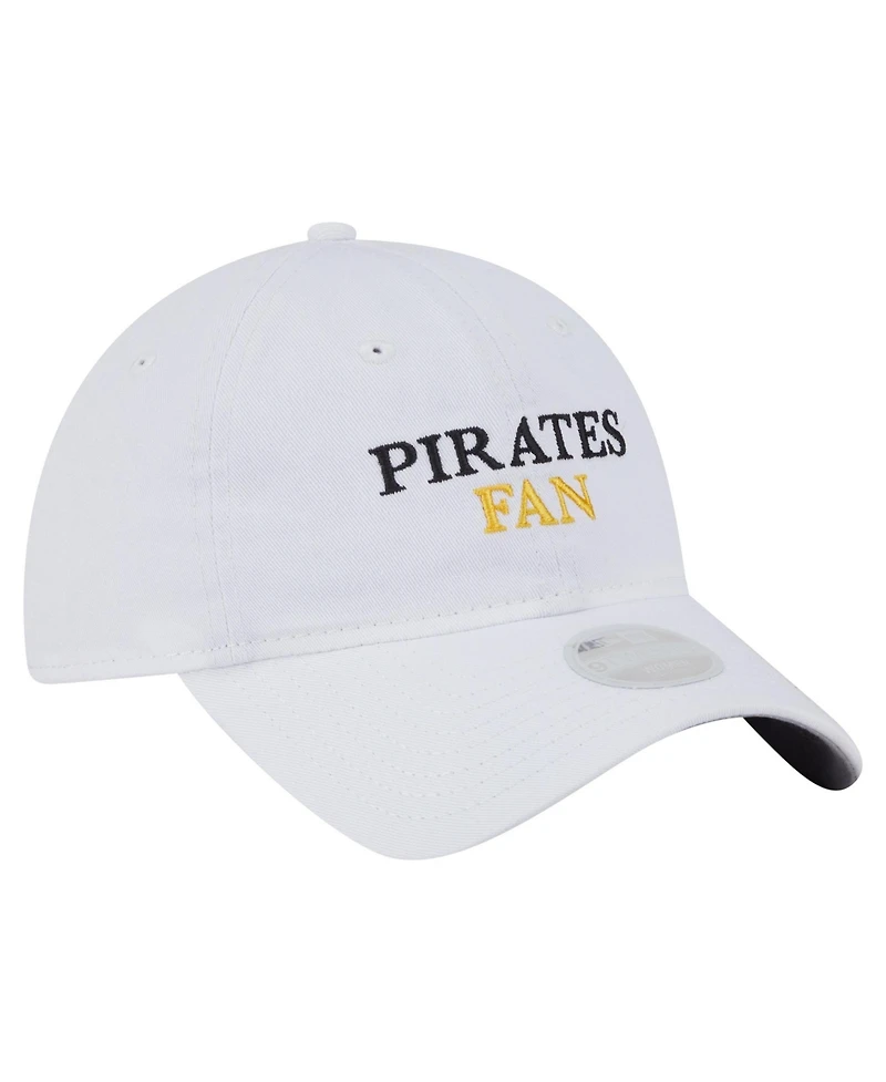 New Era Women's White Pittsburgh Pirates Team Fan 9TWENTY Adjustable Hat