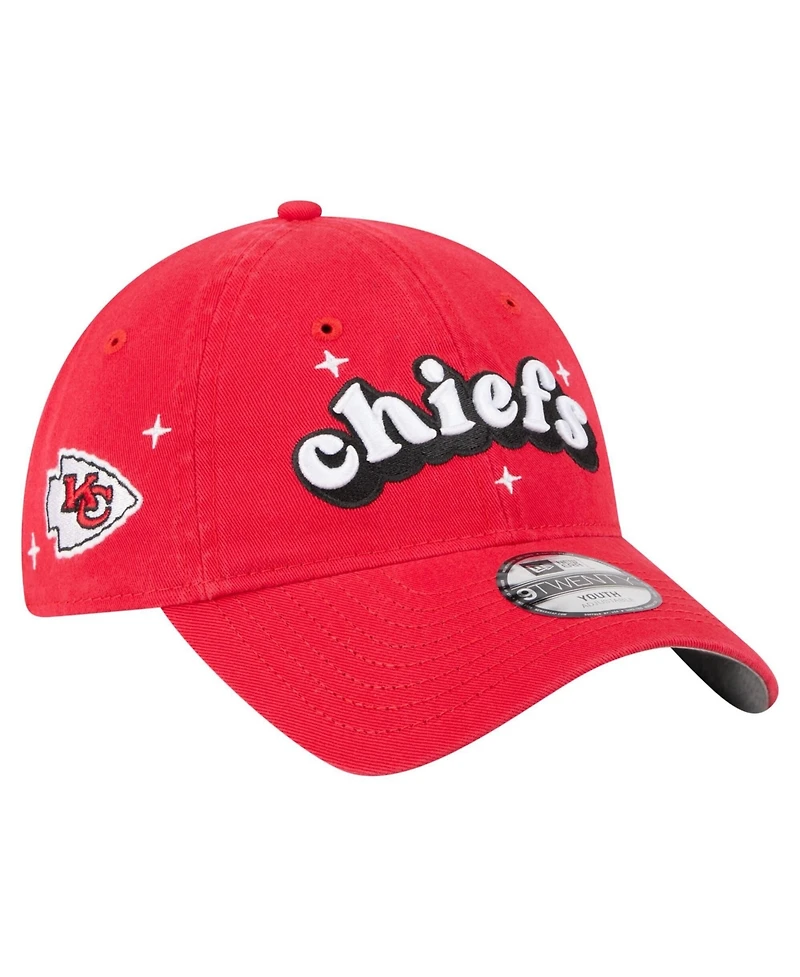 New Era Big Girls Red Kansas City Chiefs Cheer 9TWENTY Adjustable Hat