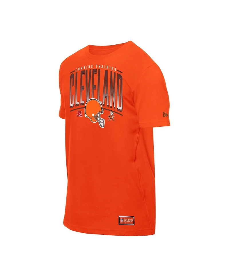 New Era Men's Orange Cleveland Browns Combine Authentic Training Throwback T-Shirt
