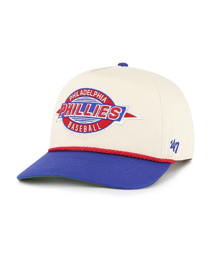 '47 Brand Men's Natural/Royal Philadelphia Phillies Frame Out Hitch Adjustable Hat
