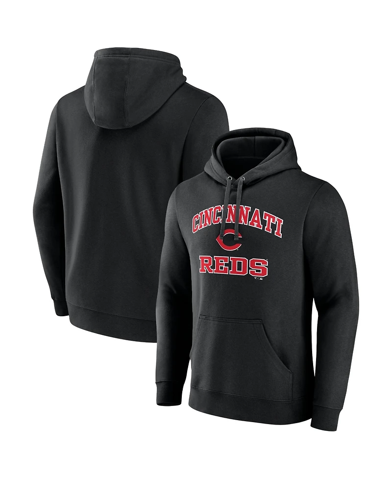 Logo Athletic Men's Black Cincinnati Reds Heart Soul Hoodie