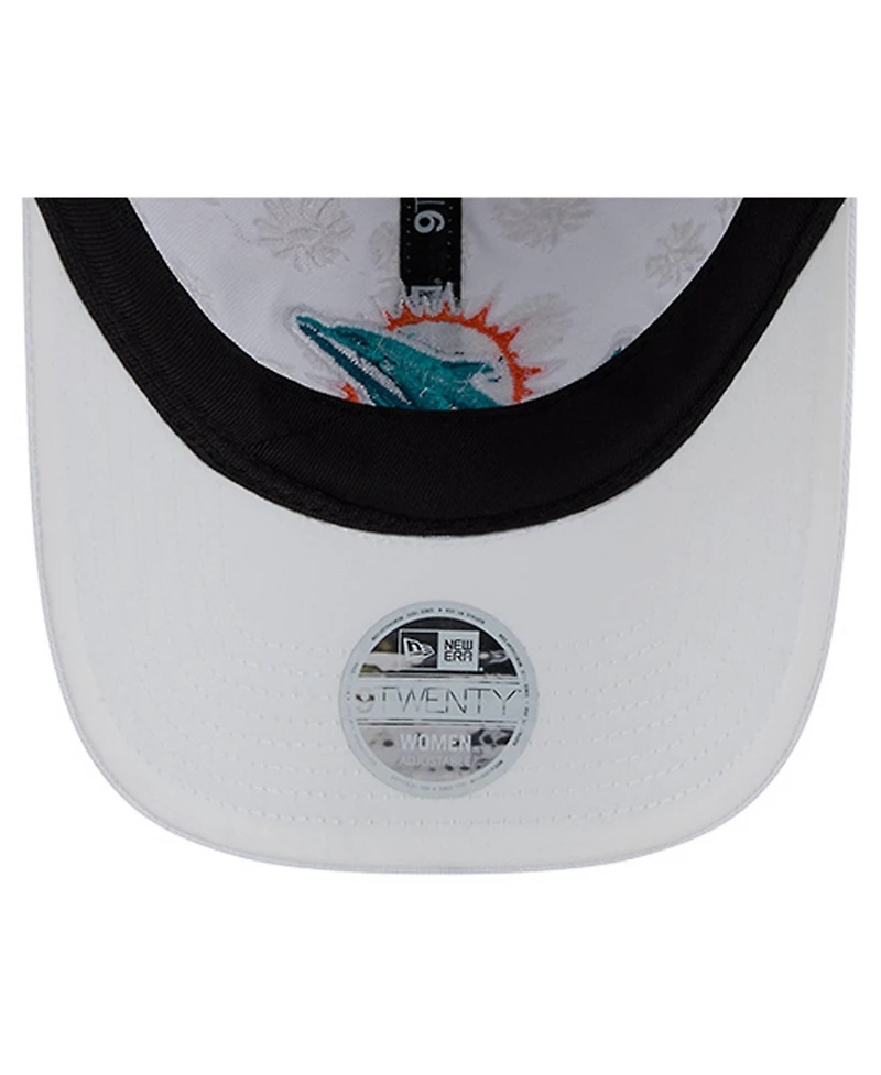 New Era Women's White Miami Dolphins Floral 9TWENTY Adjustable Hat