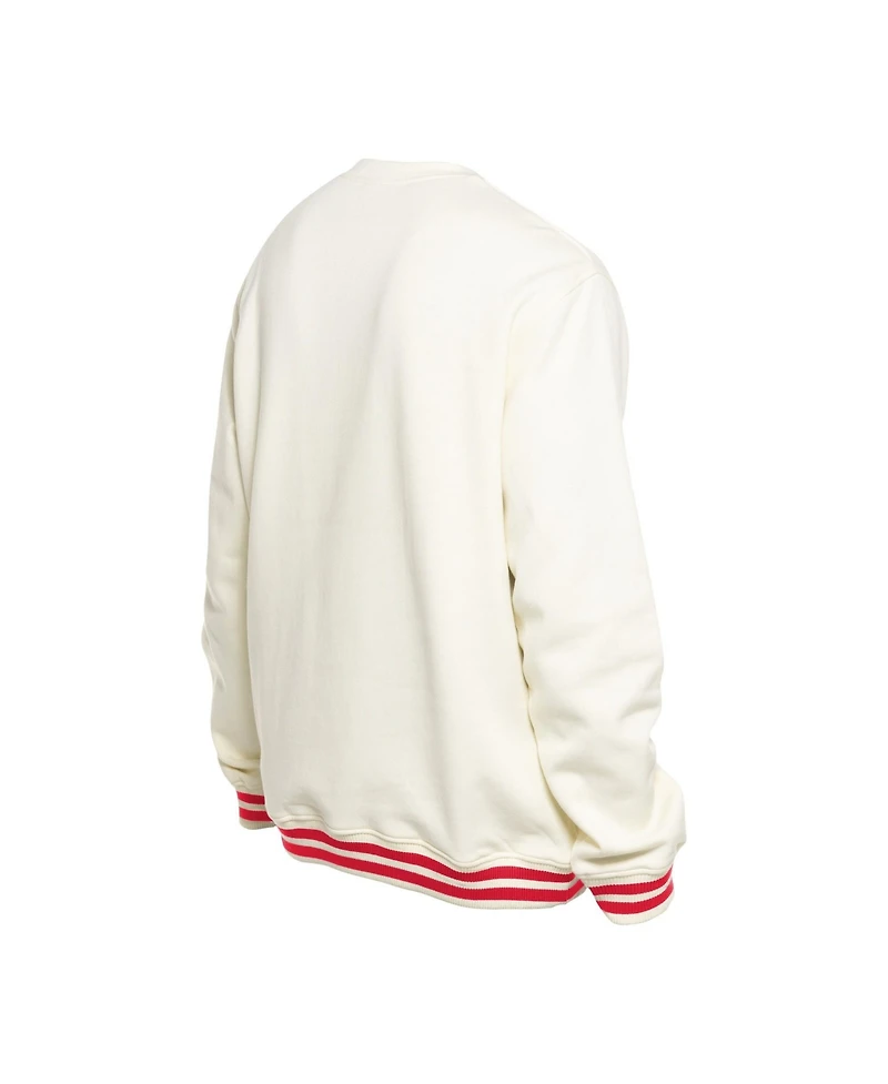 New Era Men's White Cincinnati Reds Throwback Sweatshirt