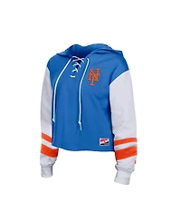 New Era Women's York Mets Boxy Cropped Lace-up Hoodie