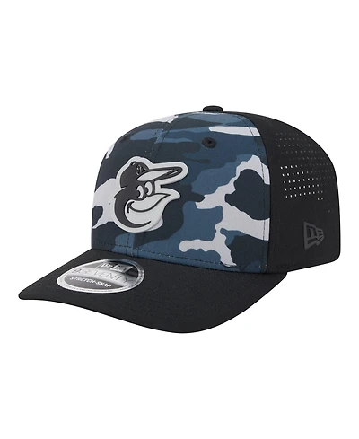 New Era Men's Black Baltimore Orioles Tonal Camo 9SEVENTY Stretch-Snap Hat