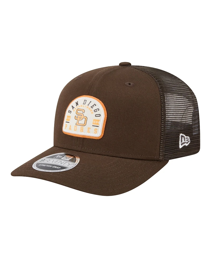 New Era Men's Brown San Diego Padres Throwback Contest 9SEVENTY Adjustable Trucker Hat