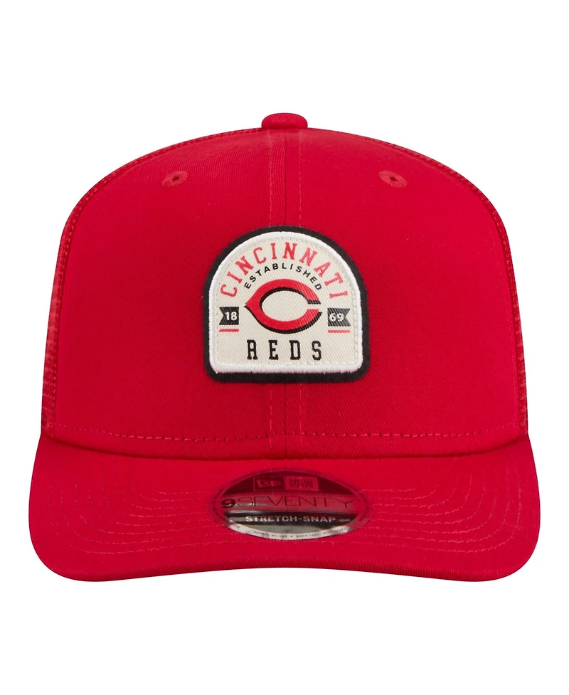 New Era Men's Red Cincinnati Reds Contest 9SEVENTY Adjustable Trucker Hat