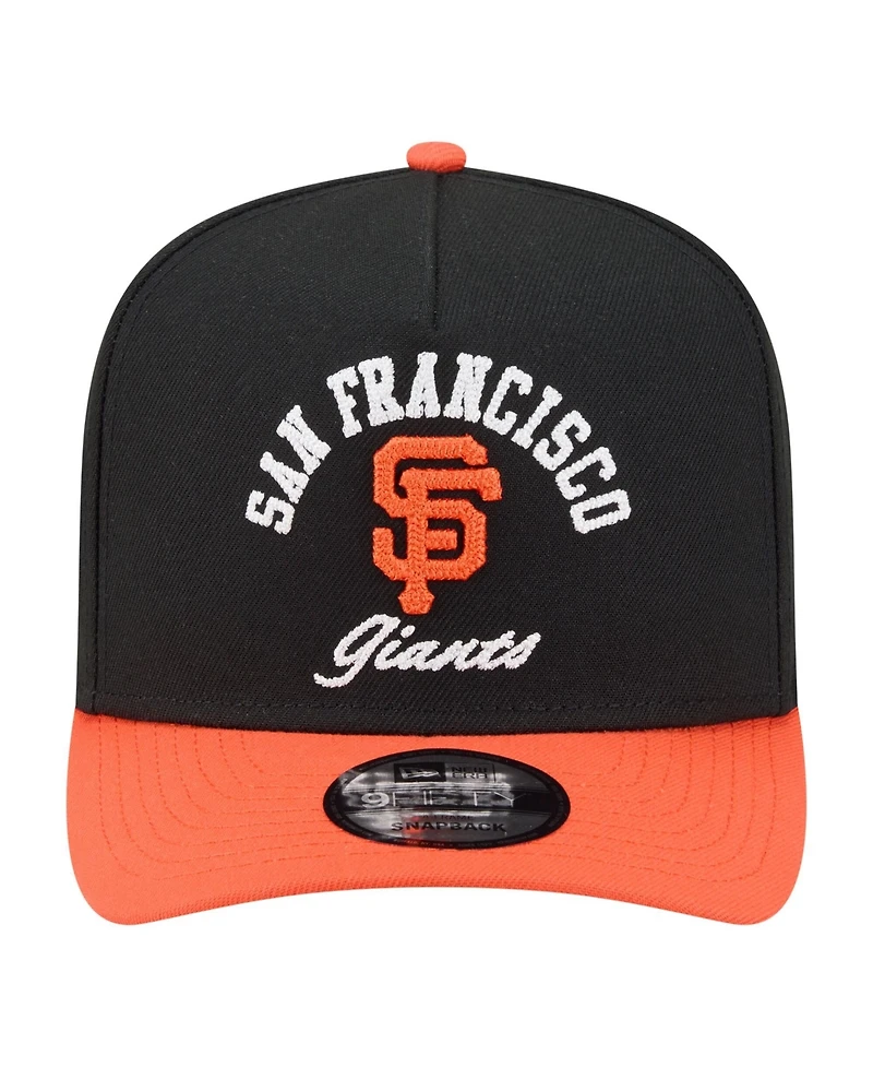 New Era Men's Black/Orange San Francisco Giants Arched A-Frame 9FIFTY Adjustable Hat