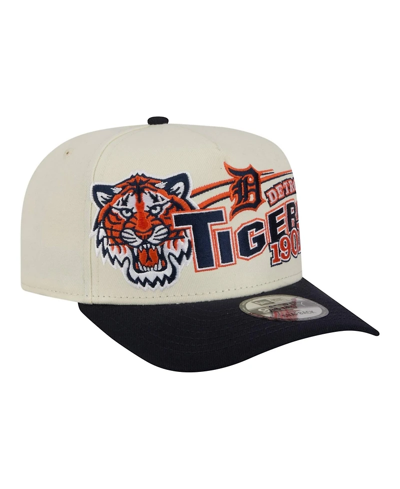 New Era Men's Cream/Navy Detroit Tigers Classic A-Frame 9FIFTY Snapback Hat