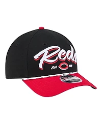 New Era Men's Black/Red Cincinnati Reds Team Loyal 9FORTY M-Crown Adjustable Hat