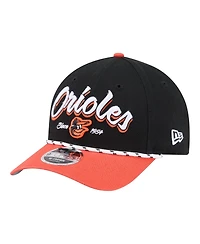 New Era Men's Black/Orange Baltimore Orioles Team Loyal 9FORTY M-Crown Adjustable Hat