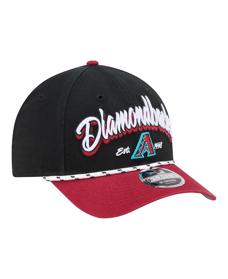 New Era Men's Black/Red Arizona Diamondbacks Team Loyal 9FORTY M-Crown Adjustable Hat