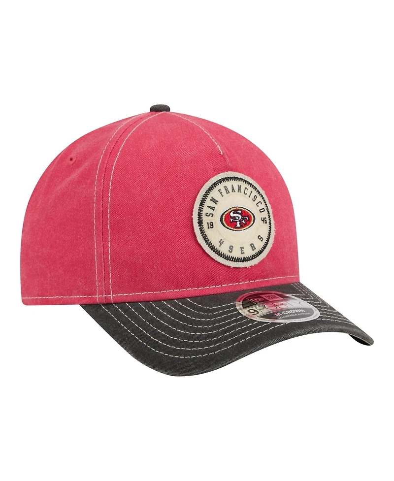 New Era Men's Scarlet/Black San Francisco 49ers 9FORTY Felt A-Frame Adjustable Hat