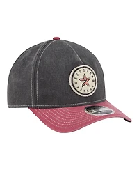 New Era Men's Black/Red Houston Astros Felt M-Crown 9FORTY Adjustable Hat