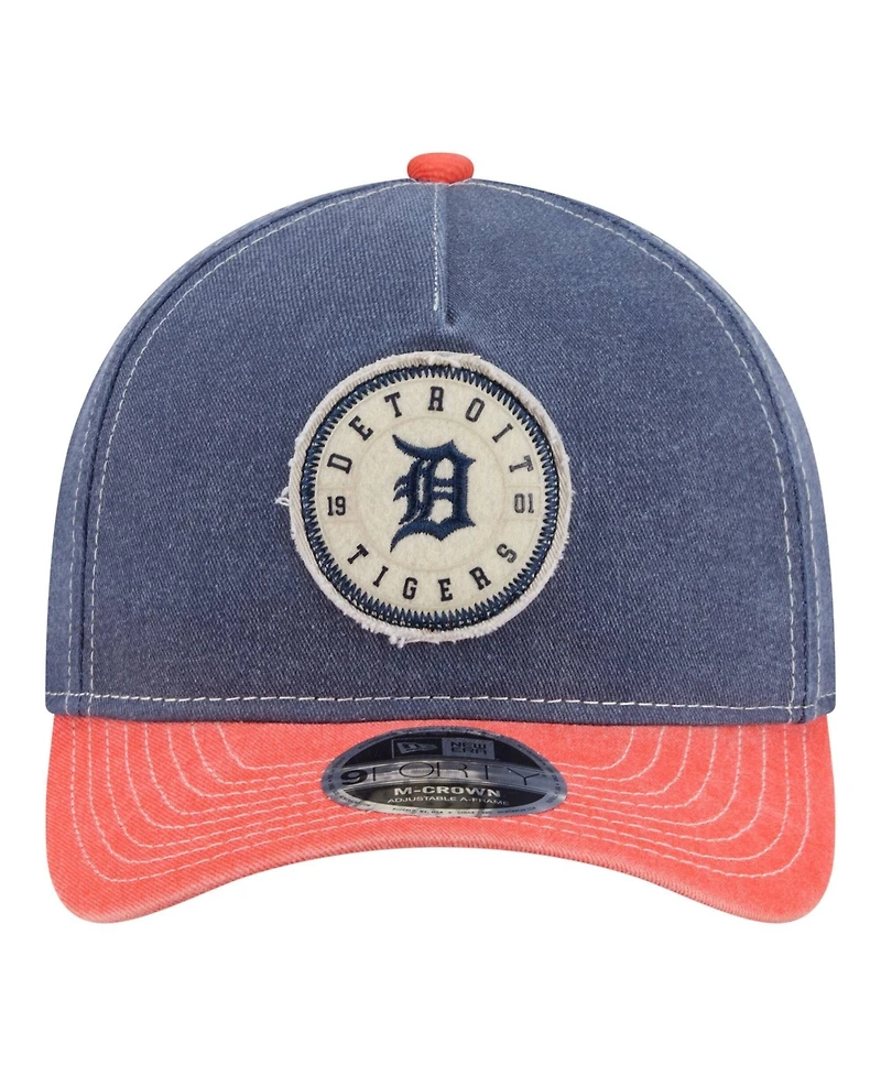 New Era Men's Navy/Orange Detroit Tigers Felt M-Crown 9FORTY Adjustable Hat