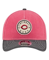 New Era Men's Red/Black Cincinnati Reds Felt M-Crown 9FORTY Adjustable Hat