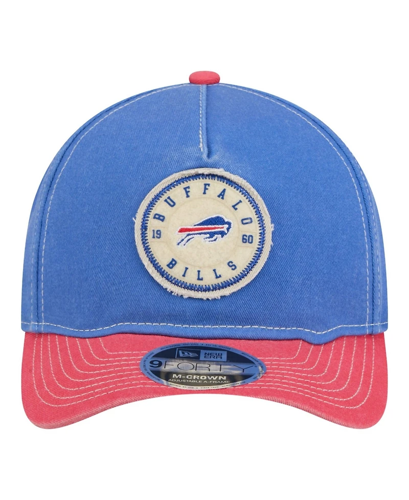 New Era Men's Royal/Red Buffalo Bills 9FORTY Felt A-Frame Adjustable Hat