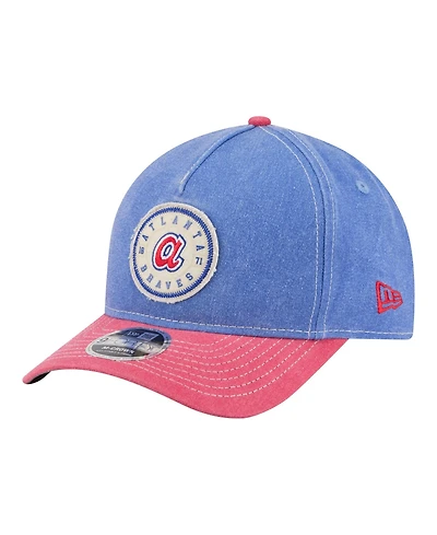 New Era Men's Royal/Red Atlanta Braves Felt M-Crown 9FORTY Adjustable Hat
