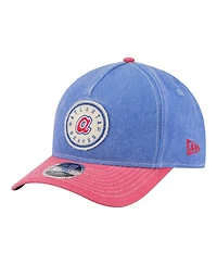 New Era Men's Royal/Red Atlanta Braves Felt M-Crown 9FORTY Adjustable Hat