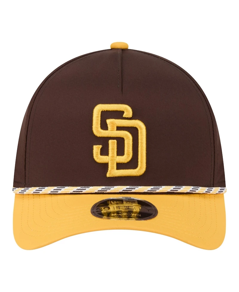 New Era Men's Brown/Gold San Diego Padres Rope M-Crown A-Frame 39THIRTY Flex Hat