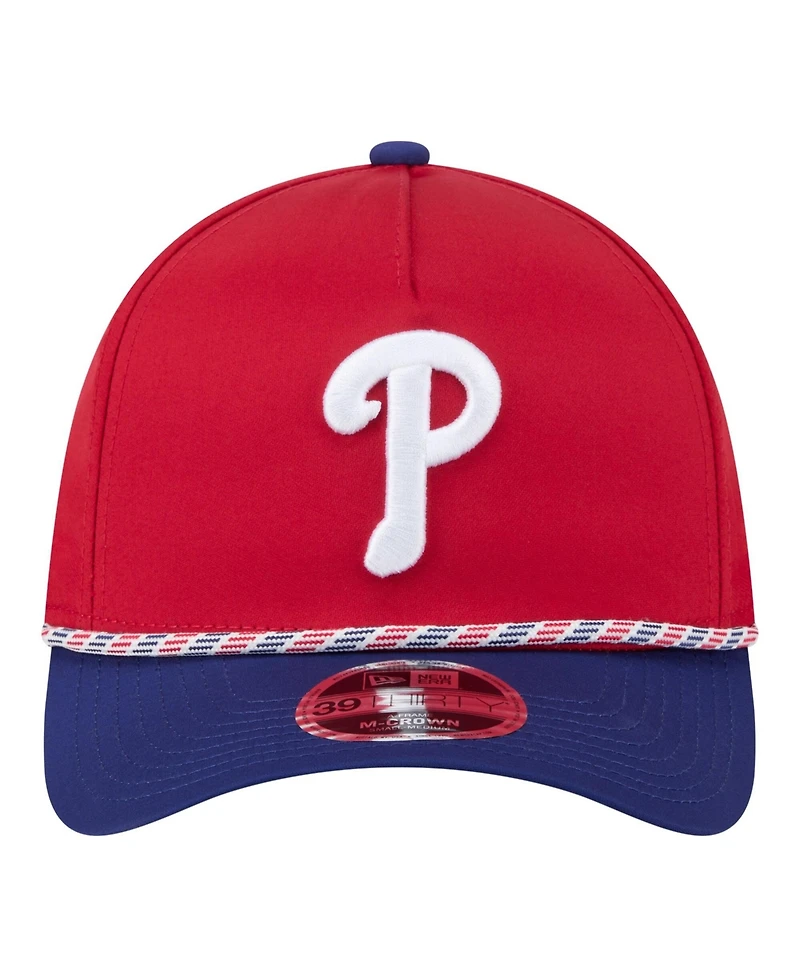 New Era Men's Red/Royal Philadelphia Phillies Rope M-Crown A-Frame 39THIRTY Flex Hat