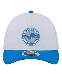 New Era Men's White/Blue Detroit Lions Patch 39THIRTY A-Frame M-Crown Perforated Flex Hat