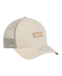 New Era Women's Light Beige New York Mets Tonal Patch 9FORTY M-Crown A-Frame Trucker Adjustable Hat