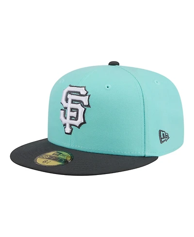 New Era Men's Turquoise/Charcoal San Francisco Giants Two-Tone Color Pack 59FIFTY Fitted Hat
