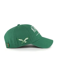'47 Brand Men's Kelly Green Philadelphia Eagles Throwback Graphic Clean Up Adjustable Hat