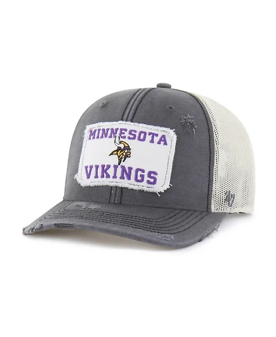 '47 Brand Men's Charcoal Minnesota Vikings Egremont Well-Worn Adjustable Trucker Hat