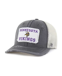 '47 Brand Men's Charcoal Minnesota Vikings Egremont Well-Worn Adjustable Trucker Hat