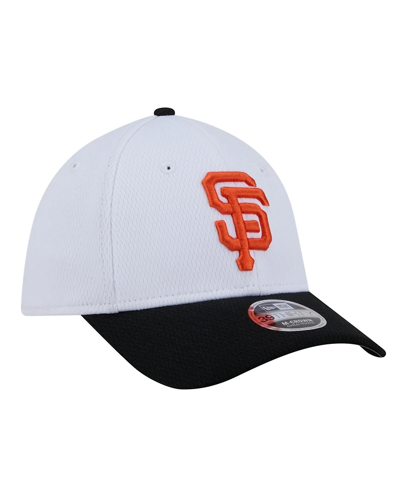 New Era Big Boys and Girls White/Black San Francisco Giants Baseball 39THIRTY M-Crown Flex Hat