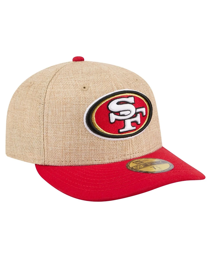 New Era Men's Natural/Scarlet San Francisco 49ers Pre-Curved Twine 59FIFTY Fitted Hat