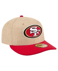 New Era Men's Natural/Scarlet San Francisco 49ers Pre-Curved Twine 59FIFTY Fitted Hat