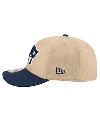 New Era Men's Natural/Navy England Patriots Pre-Curved Twine 59FIFTY Fitted Hat