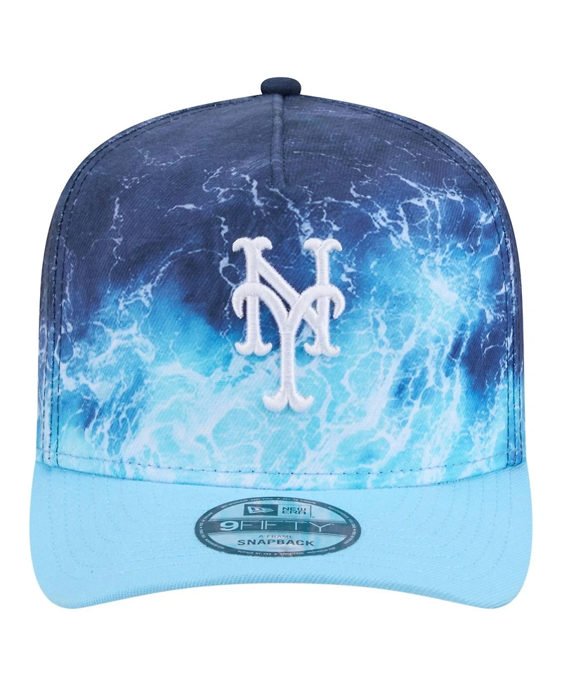 New Era Men's Light Blue New York Mets Deep Water Pre-Curved 9FIFTY A-Frame Snapback Hat