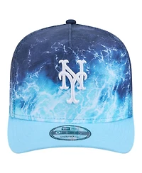 New Era Men's Light Blue New York Mets Deep Water Pre-Curved 9FIFTY A-Frame Snapback Hat
