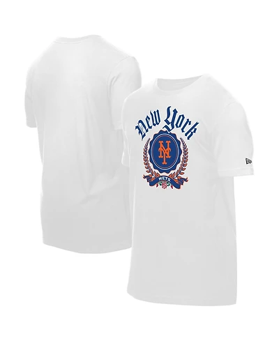 New Era Men's White York Mets Fleur Domestic T-Shirt